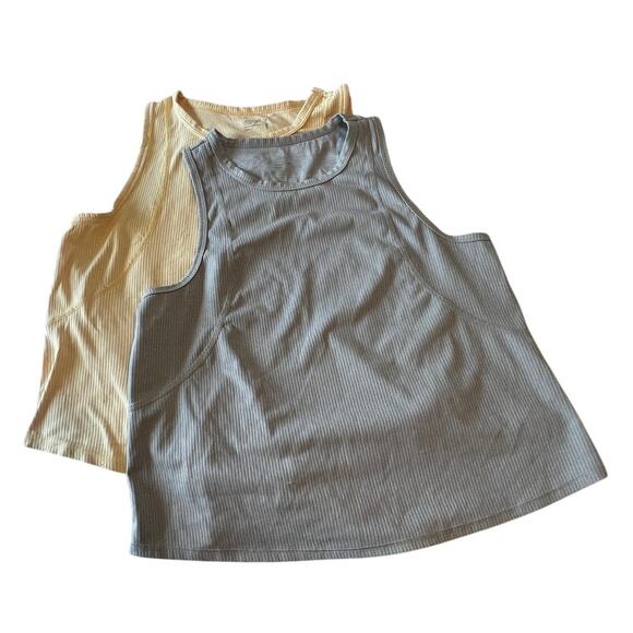 Jockey Tops - Set of 2 Jockey Tank Yellow Grey Women's Size Medium